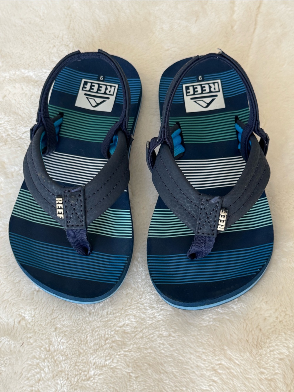 Reef Kids Navy Blue Striped Flip Sandals